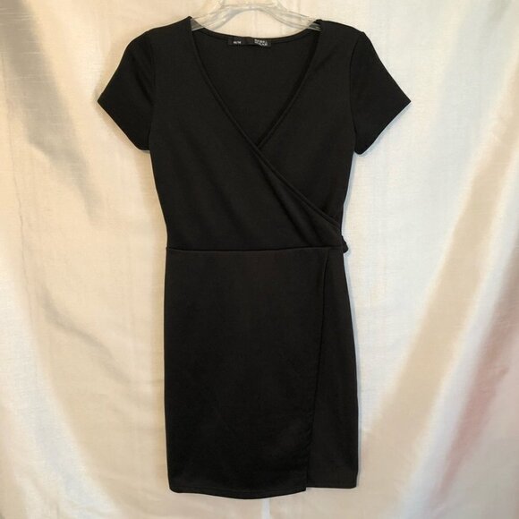 Faux Black Wrap Around  Dress Ladies Med - Picture 8 of 8